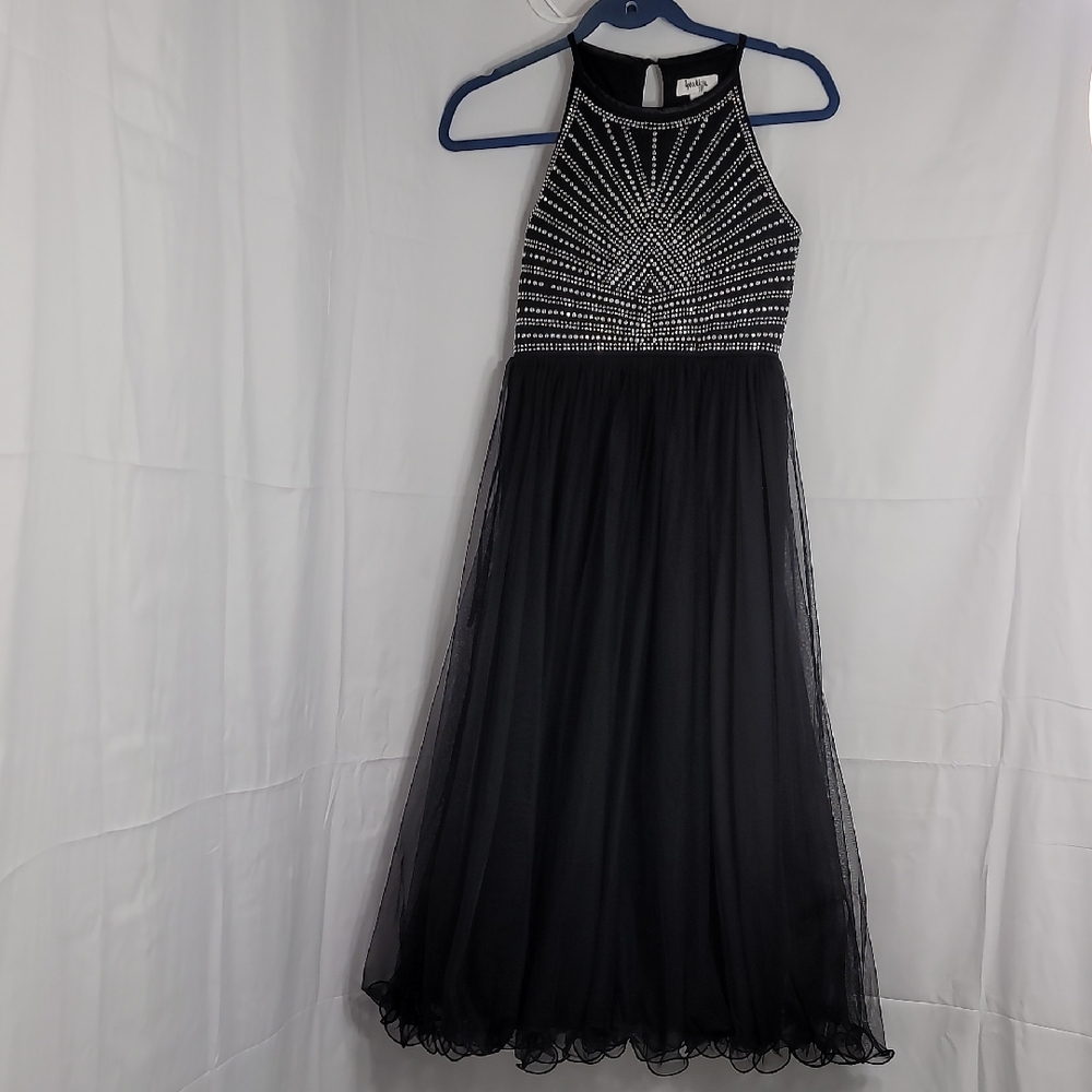 Speechless Black and Silver Kids Formal Dress